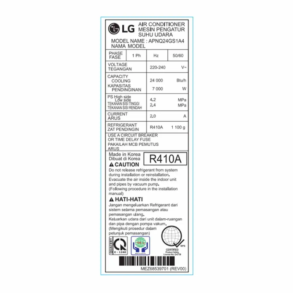 Máy Lạnh Tủ đứng LG Inverter 2.5 HP APNQ24GS1A4/APUQ24GS1A4 (1 Pha) 5