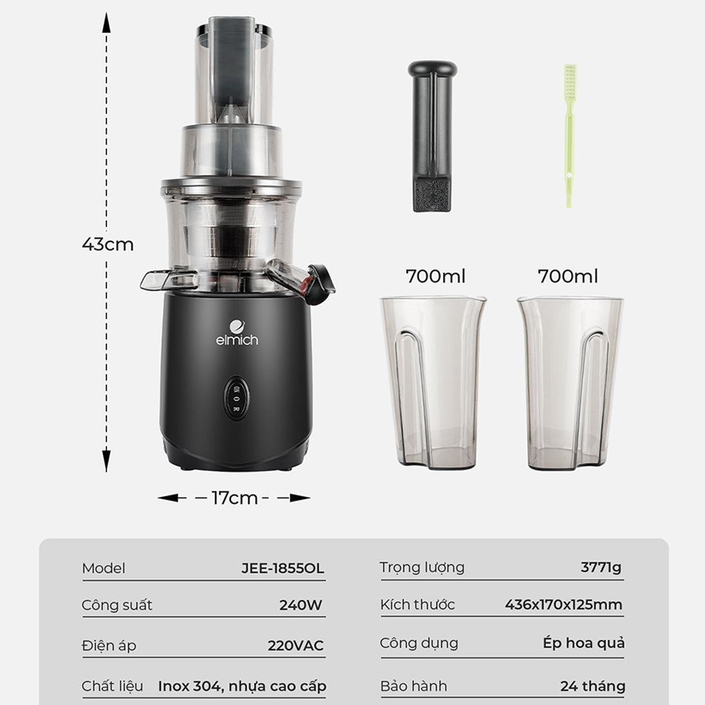Máy Ép Chậm ELMICH JEE-1855OL 6