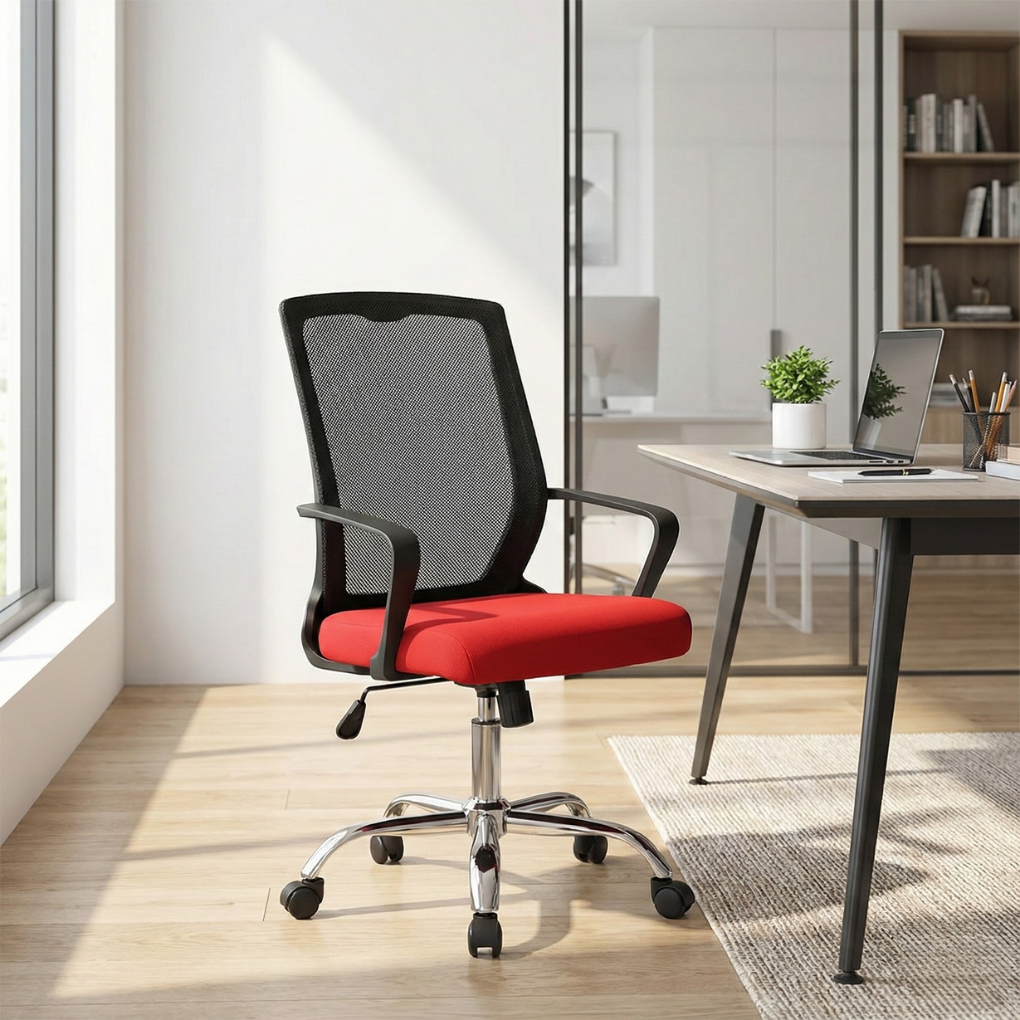 Ghế Văn Ph&ograve;ng ECOOC-2115 Đỏ Đen