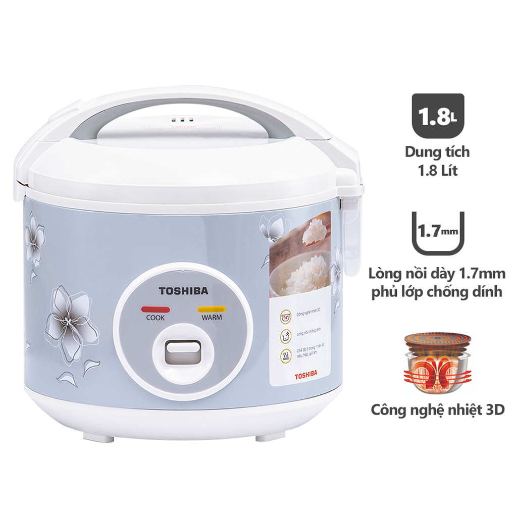 Nồi Cơm Điện Toshiba RC-18JFM(H)VN 1.8 Lít 0