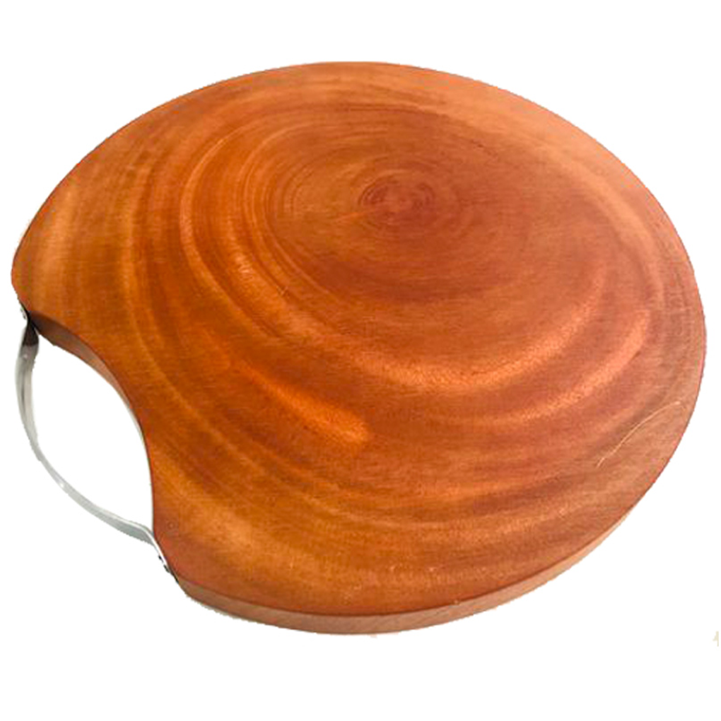 Thớt Tròn Móc Inox Gỗ Xà Cừ 30Cm