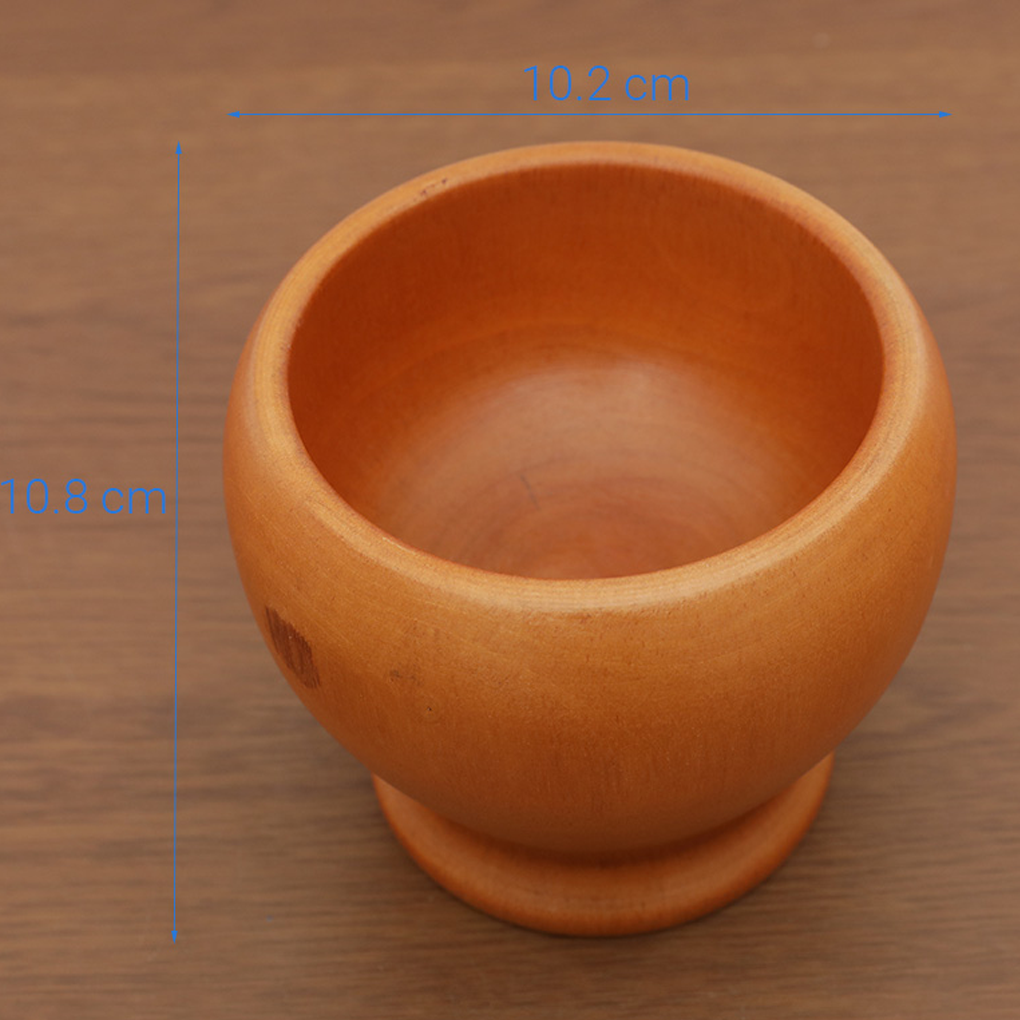 Bộ Cối Chày Bầu Gỗ Xà Cừ Cao Cấp Thanh Tú 13Cm 1