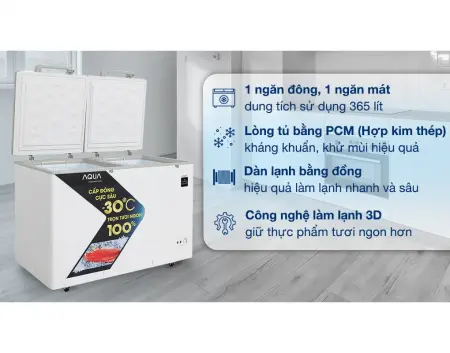 Tủ Đông Mát Aqua 365 Lít AQF-C5702S 0