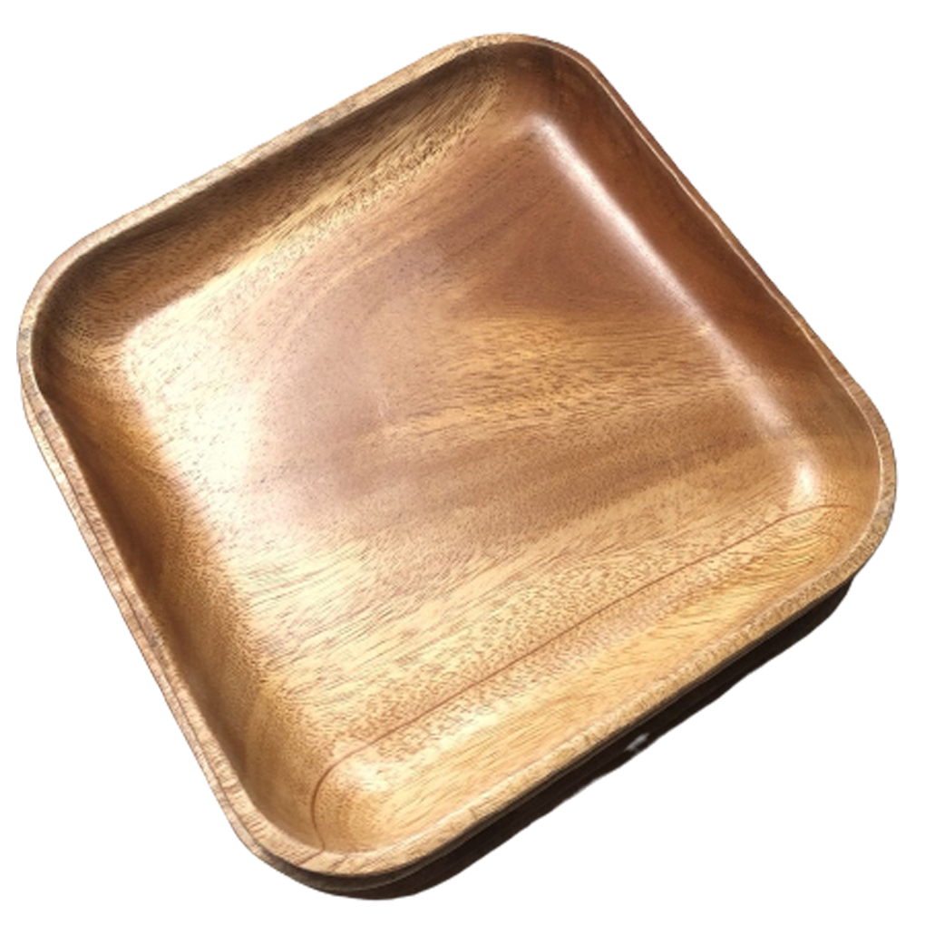 Dĩa Vuông Gỗ Xà Cừ 20cm