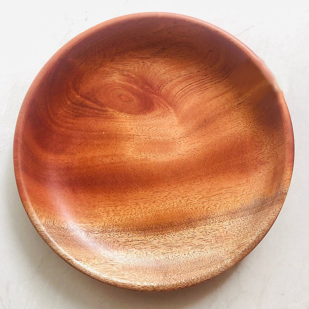 Dĩa Tròn Gỗ Xà Cừ 16cm