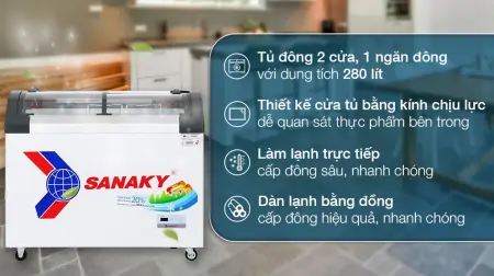 Tủ Đông Sanaky 280 Lít VH-3899KB 0