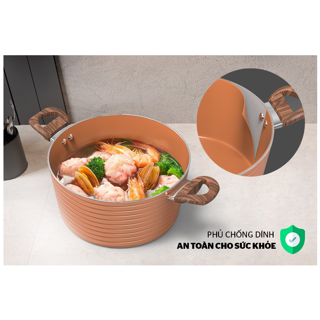 Bộ Nồi Chảo Ceramic Đáy Từ Sunhouse SHG2008MCA 1