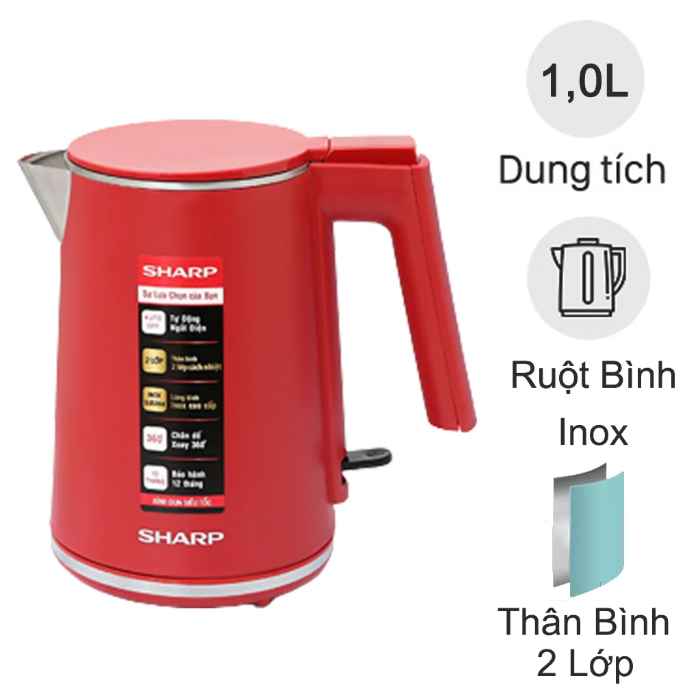 Bình Đun Siêu Tốc EKJ-10DVPS-RD