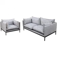Bộ Sofa 1 Chỗ Joella S-005 Xám + Sofa 3 Chỗ Joella S-005B Xám