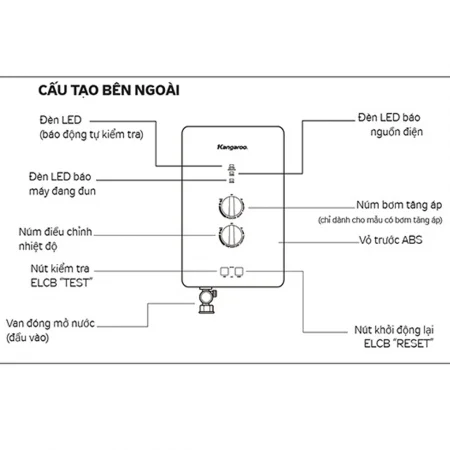 Máy Nước Nóng Trực Tiếp Kangaroo KG235Y 0