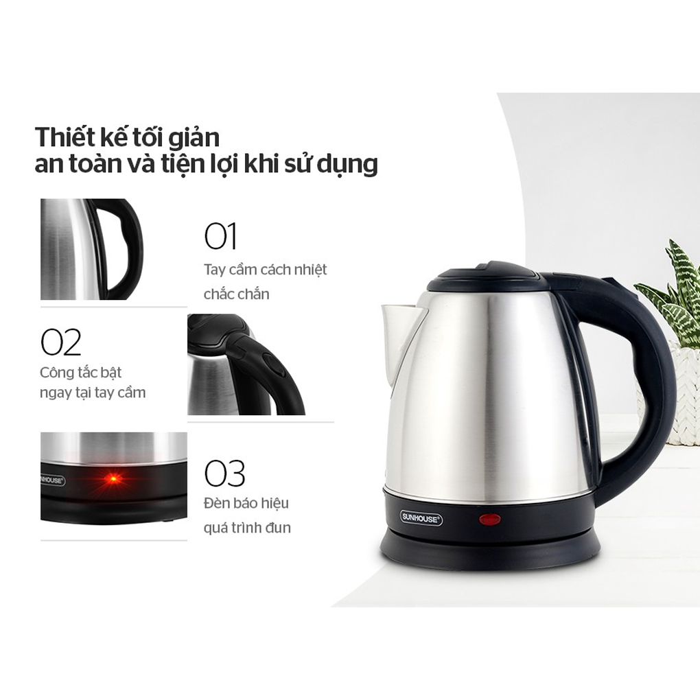 Ấm Siêu Tốc Inox Sunhouse SHD1057