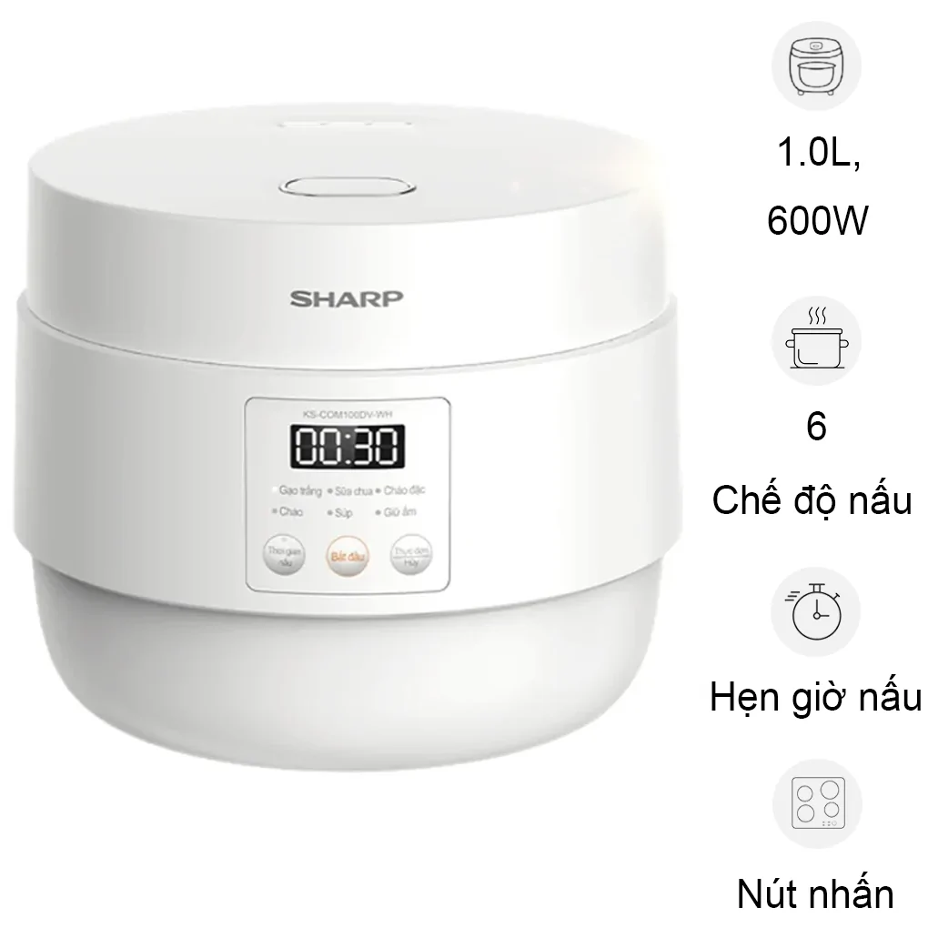 Nồi Cơm Điện Tử Sharp KS-COM100DV-WH