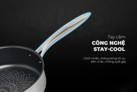 Chảo Inox 3 lớp Ultra Titanium Sunhouse STI22M 5