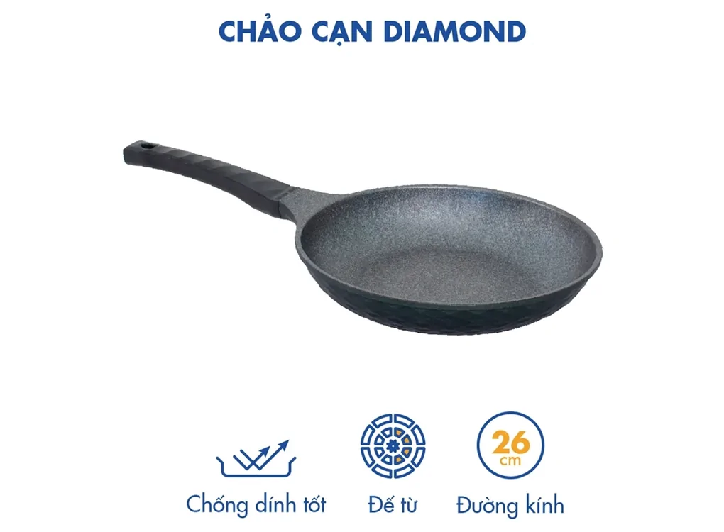Chảo Không Dính Diamond Premium Korea King KFP-26DI
