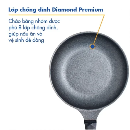 Chảo Không Dính Diamond Premium Korea King KFP-26DI 1