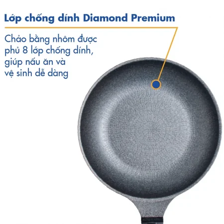 Chảo Không Dính Diamond Premium Korea King KFP-28DI 1
