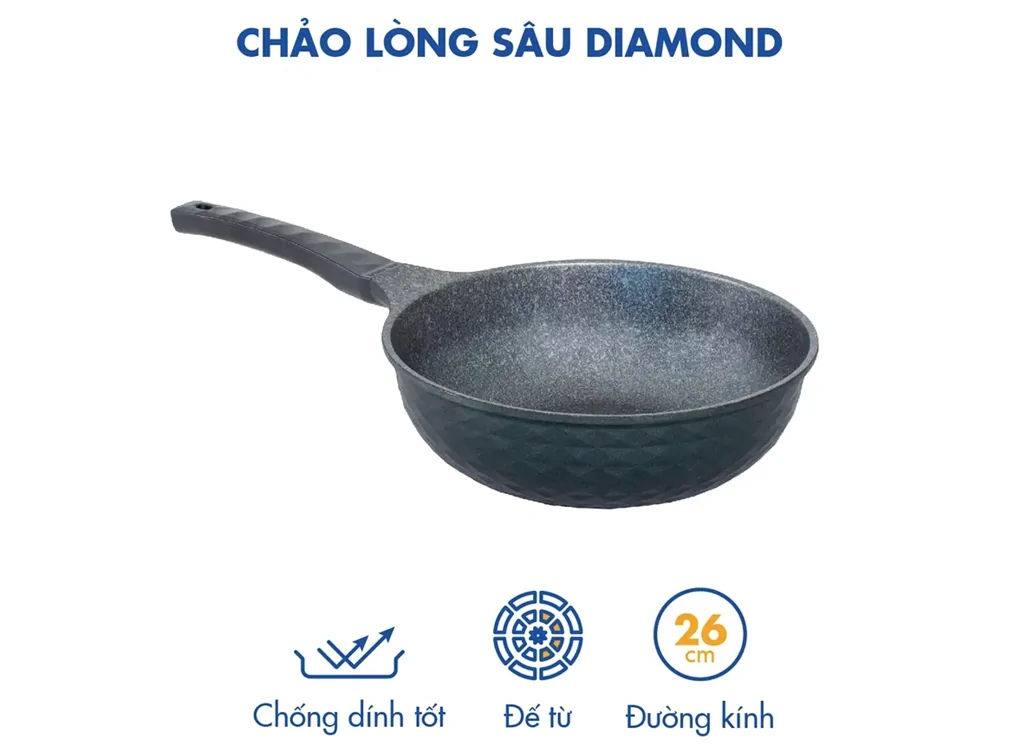Chảo Không Dính Diamond Premium Korea King KW-26DI