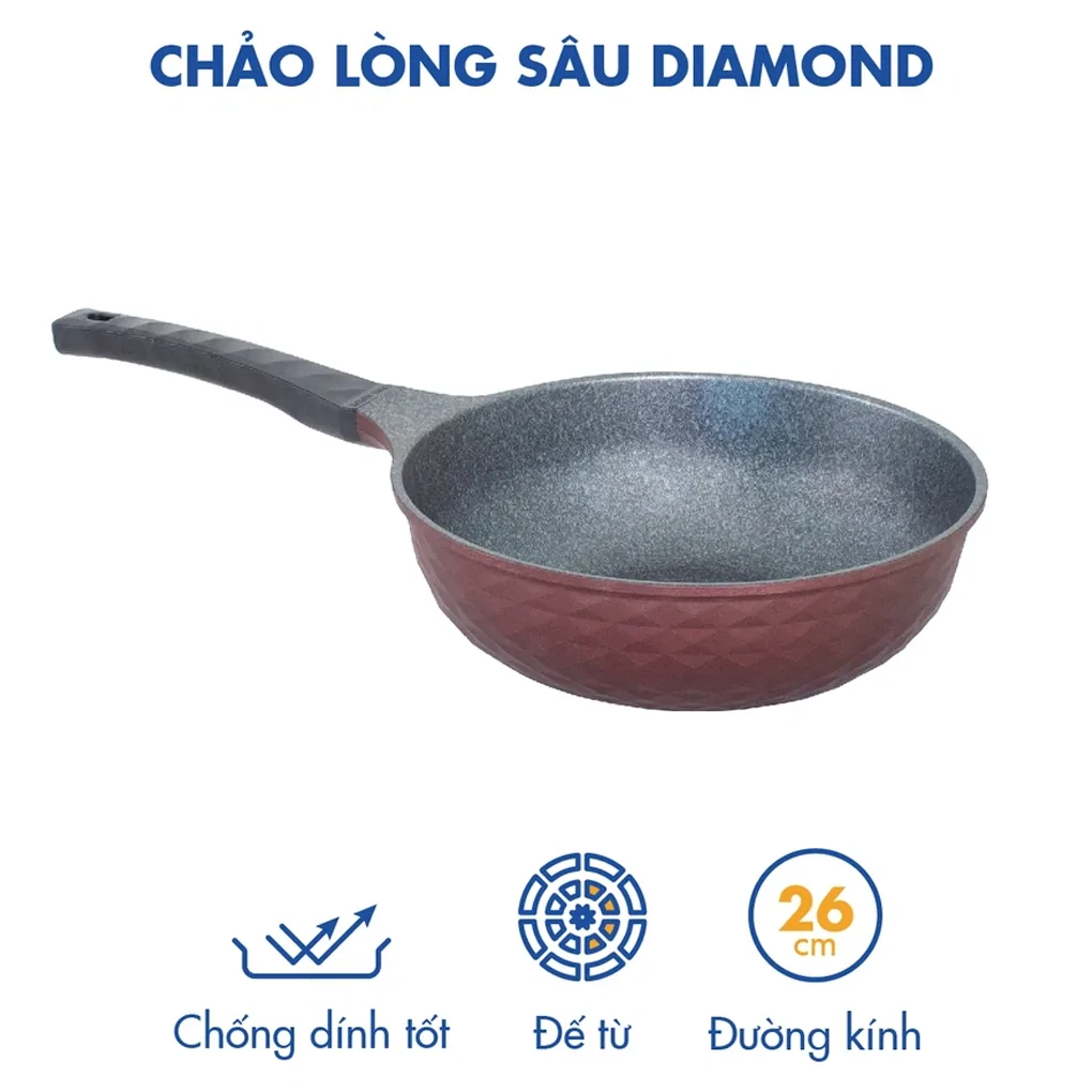 Chảo Không Dính Diamond Premium Korea King KW-26DI 0