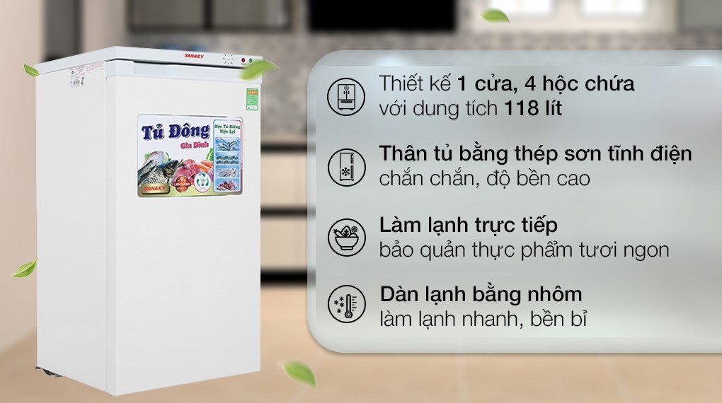 Tủ Đông Sanaky 118 Lít VH-160VD 0