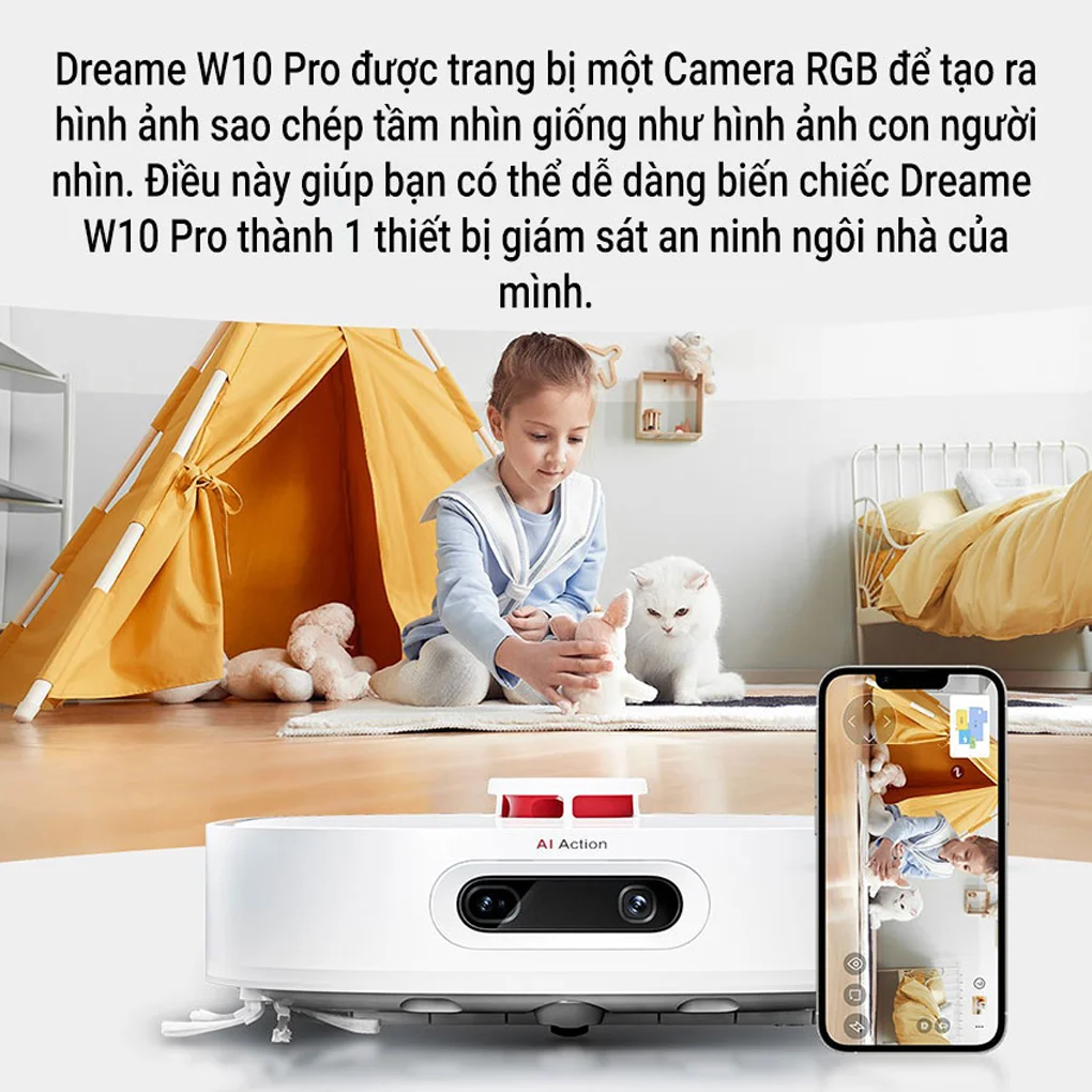 Robot Hút Bụi Lau Nhà, Tự Giặt Giẻ Lau Dreame W10 Pro 5