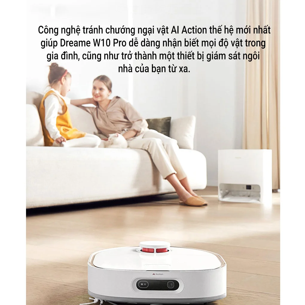 Robot Hút Bụi Lau Nhà, Tự Giặt Giẻ Lau Dreame W10 Pro 6