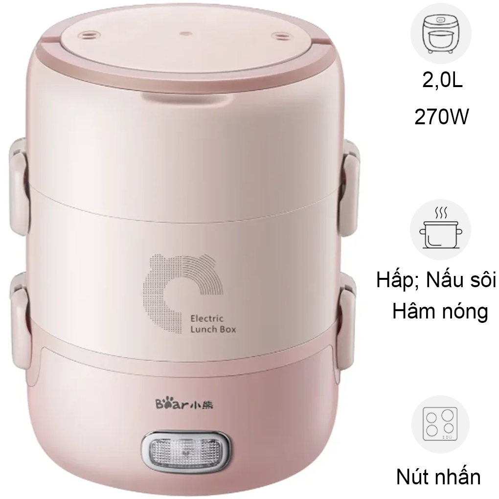 Hộp Cơm Điện Cầm Tay DFH-B20S6 2 Lít - Hàng Quốc Tế - Bản Tiếng Anh