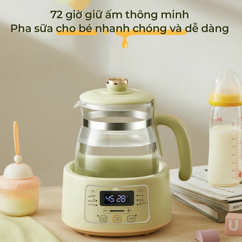 Bình Đun Và Hâm Nước Pha Sữa Bear TNQ-D12W7 - Hàng Quốc Tế - Bản Tiếng Anh 3