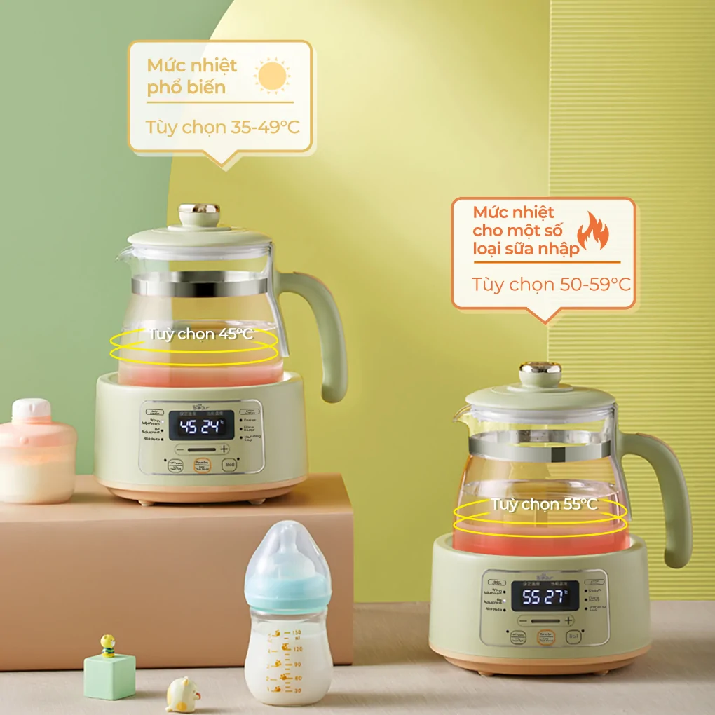 Bình Đun Và Hâm Nước Pha Sữa Bear TNQ-D12W7 - Hàng Quốc Tế - Bản Tiếng Anh 5