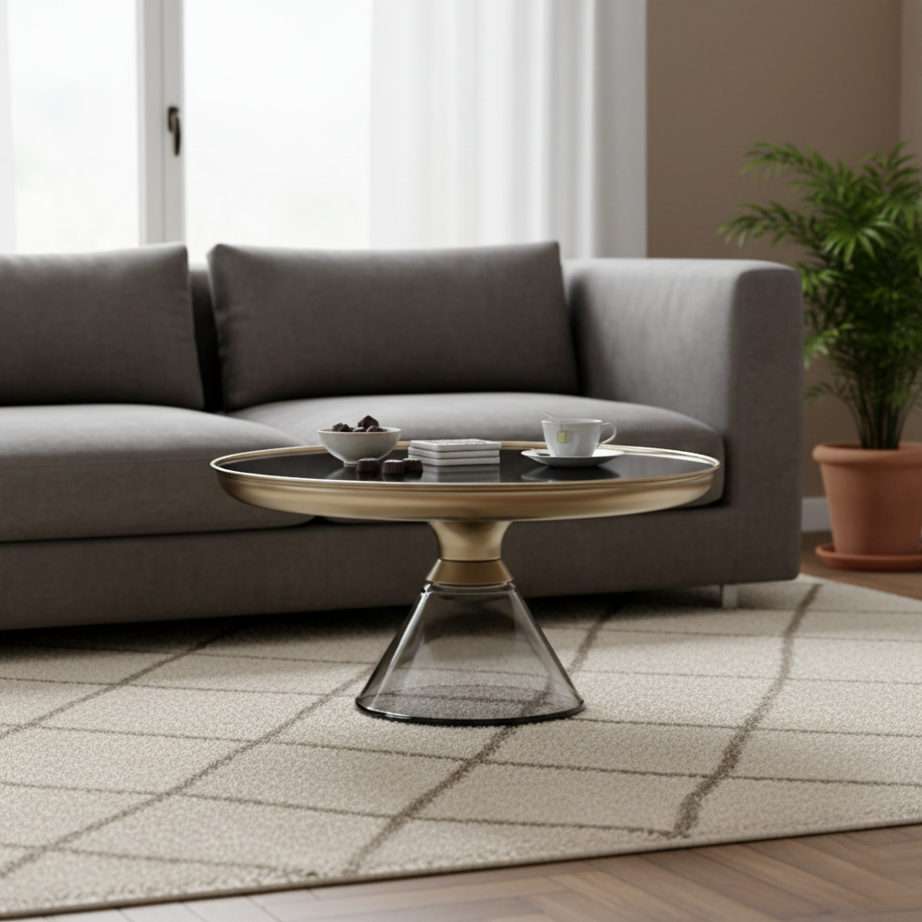 Bàn Coffee Kiếng Tròn LC-107-3