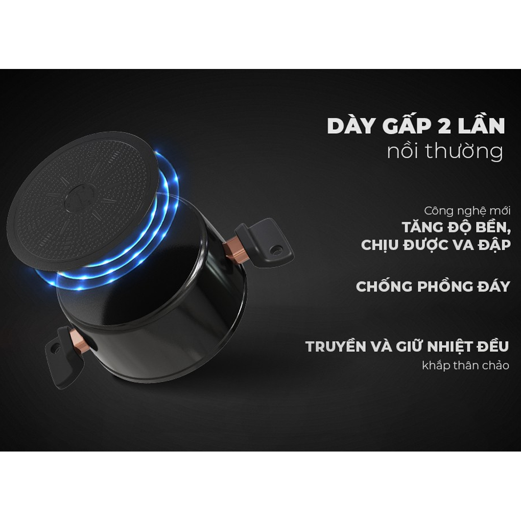 Bộ Nồi Chảo Chống Dính Đáy Từ Ultra Titanium Sunhouse ST2204B 4