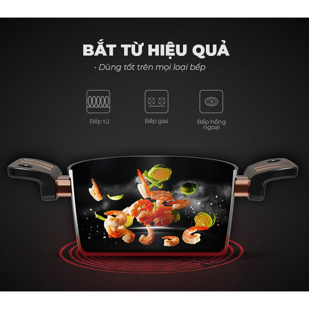 Bộ Nồi Chảo Chống Dính Đáy Từ Ultra Titanium Sunhouse ST2204B 5