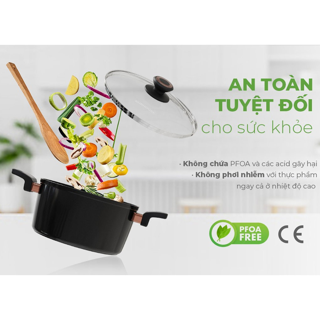 Bộ Nồi Chảo Chống Dính Đáy Từ Ultra Titanium Sunhouse ST2204B 6