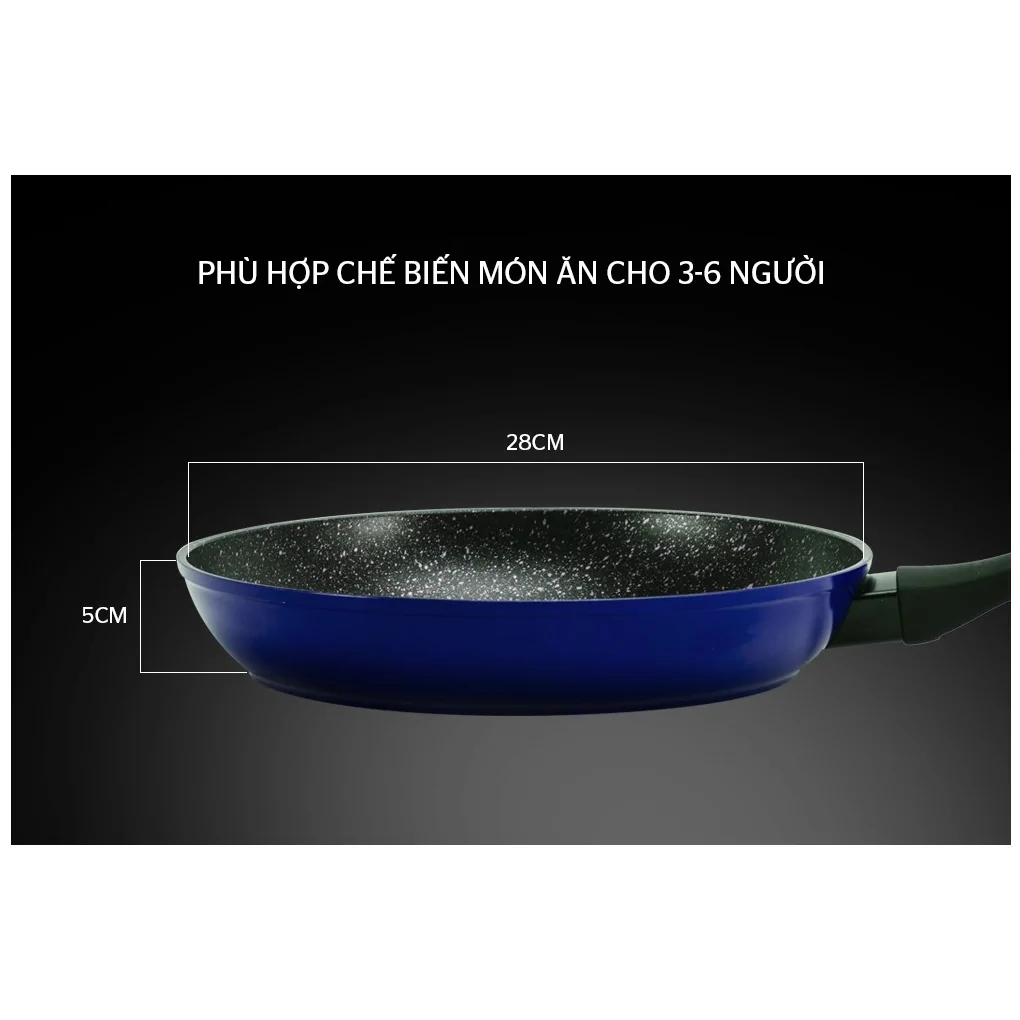 Chảo Đá Hoa Cương Đáy Từ Sunhouse SFP28B 7