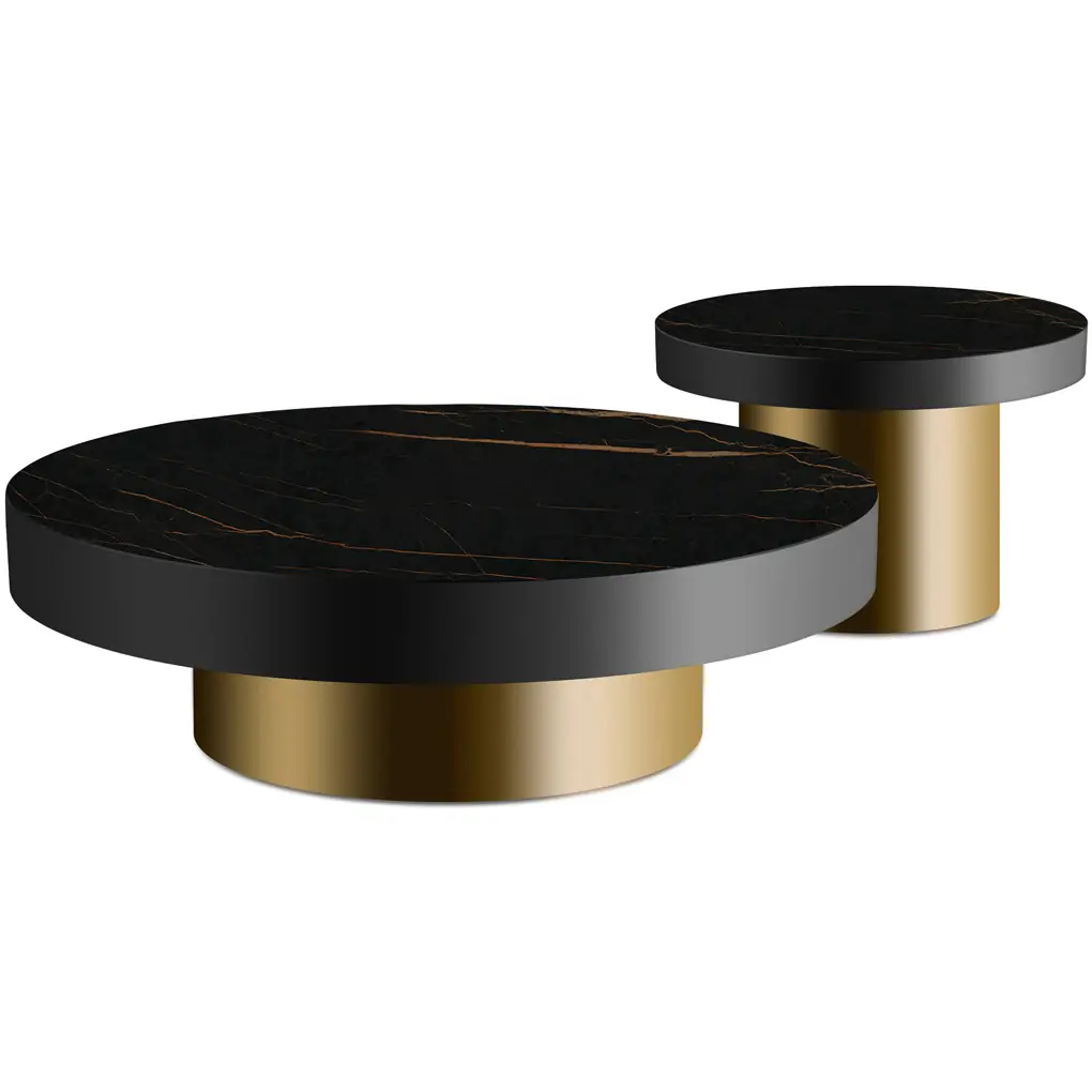 Bộ Bàn Coffee Cẩm Thạch Tròn LC-105-1 + LC-105-2