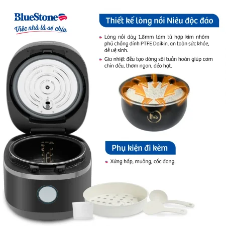 Nồi Cơm Điện Tử Cao Tần Bluestone RCB-5991 1.5 Lít 12