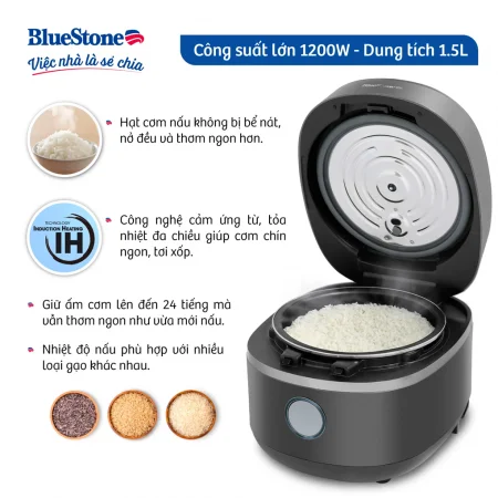 Nồi Cơm Điện Tử Cao Tần Bluestone RCB-5991 1.5 Lít 9