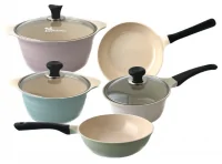 Bộ 5 Nồi Chảo Chống Dính Ecoramic Có Từ PEIHS5