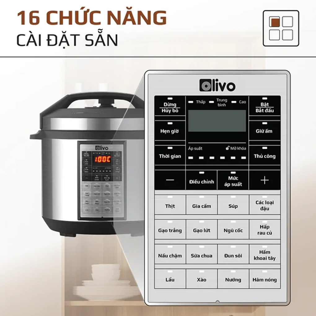 Nồi Áp Suất Điện Đa Năng Olivo PC60