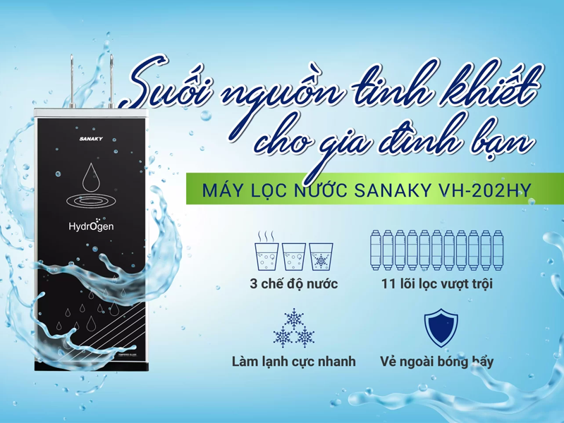Máy Lọc Nước Nóng Lạnh Sanaky VH-202HY 11 Lõi 8