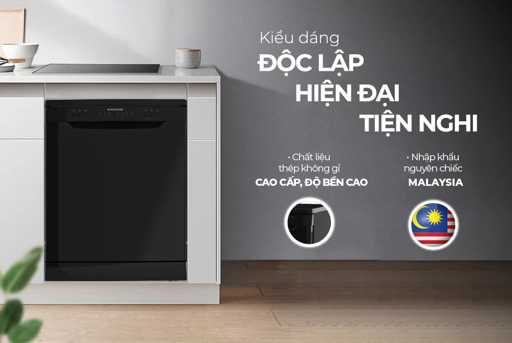 Máy Rửa Bát Sunhouse SHB8014SMB 6