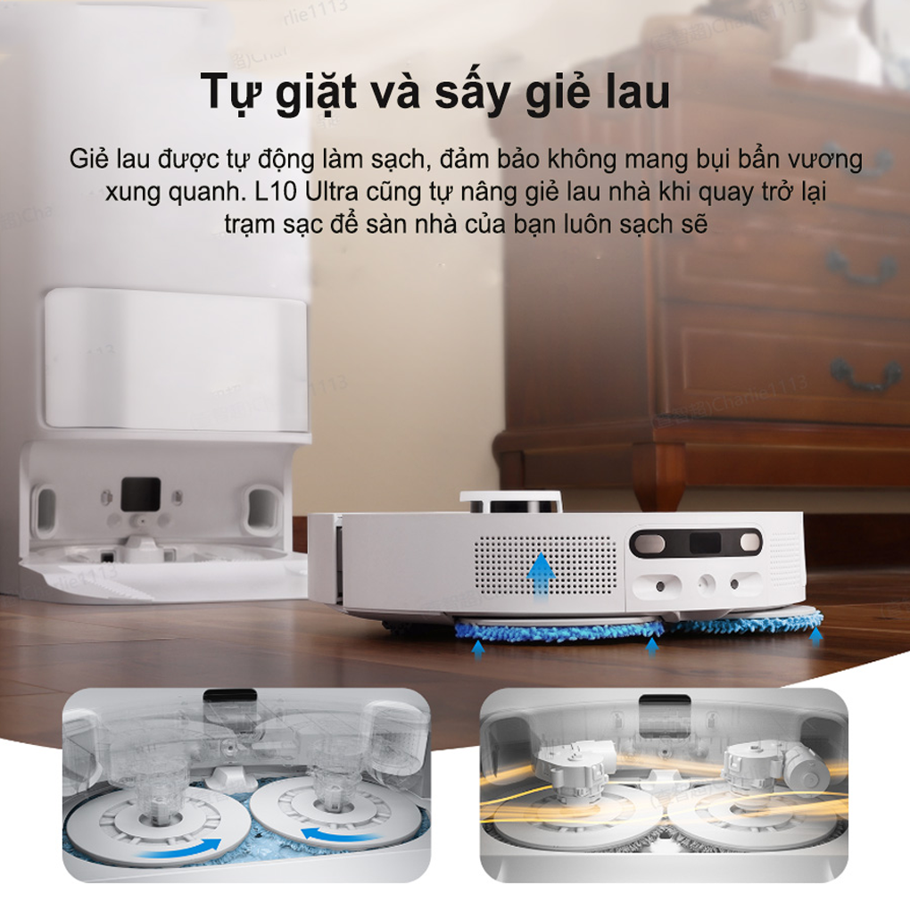 Robot Hút Bụi Lau Nhà, Tự Động Giặt Giẻ Lau Dreame L10 Ultra 3