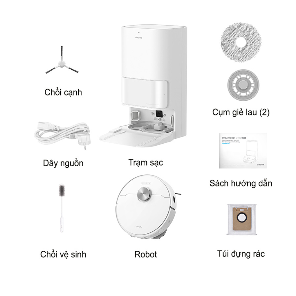 Robot Hút Bụi Lau Nhà, Tự Động Giặt Giẻ Lau Dreame L10 Ultra 9