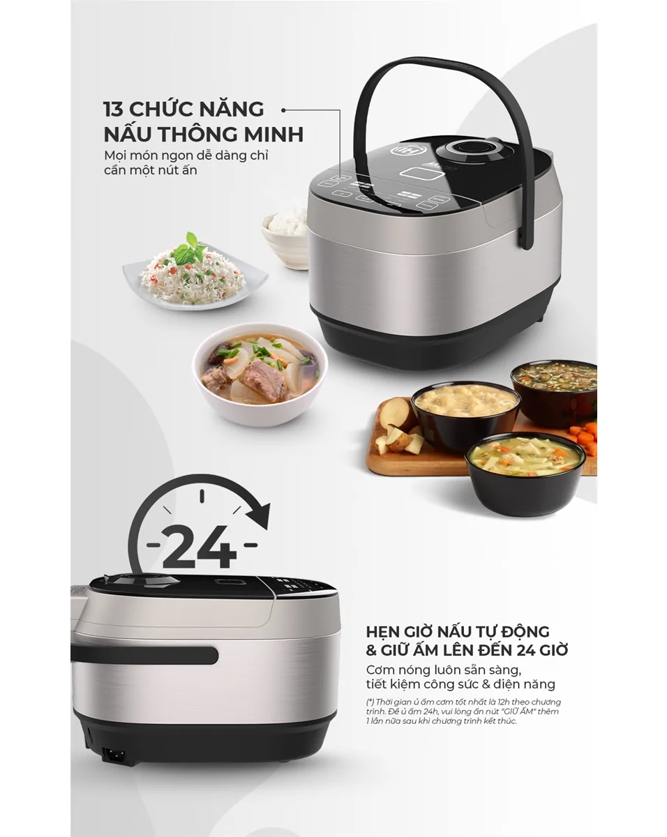 Nồi Cơm Điện Cao Tần Sunhouse MAMA SHD8959 1.8 Lít 10