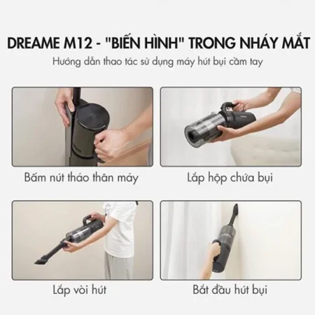 Máy Hút Bụi Lau Sàn Thông Minh, Cầm Tay Dreame M12 11