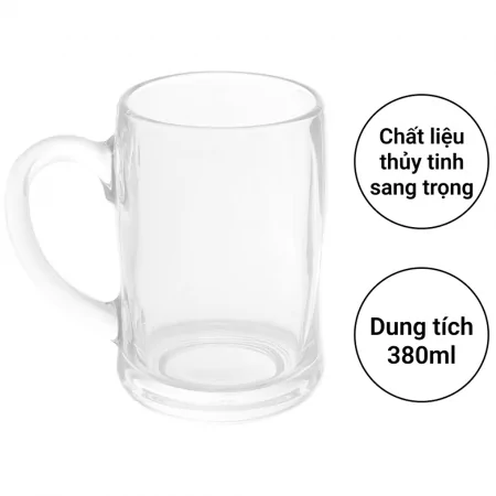 Ly Bia Thủy Tinh Deli Trơn 380ml 0