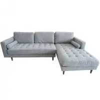 Sofa L Zara LD-2007 259cm Xám Nhạt