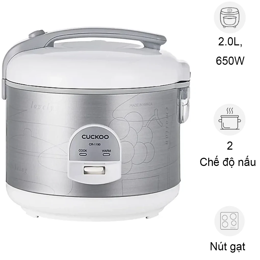 Nồi Cơm Điện Cuckoo CR-1190 2.0 Lít - Hàn Quốc