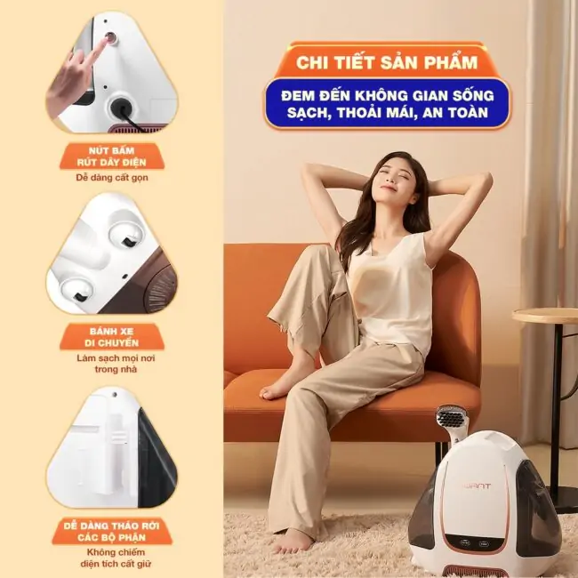 Máy Giặt Sofa, Nệm, Thảm Cầm Tay Uwant B100 14