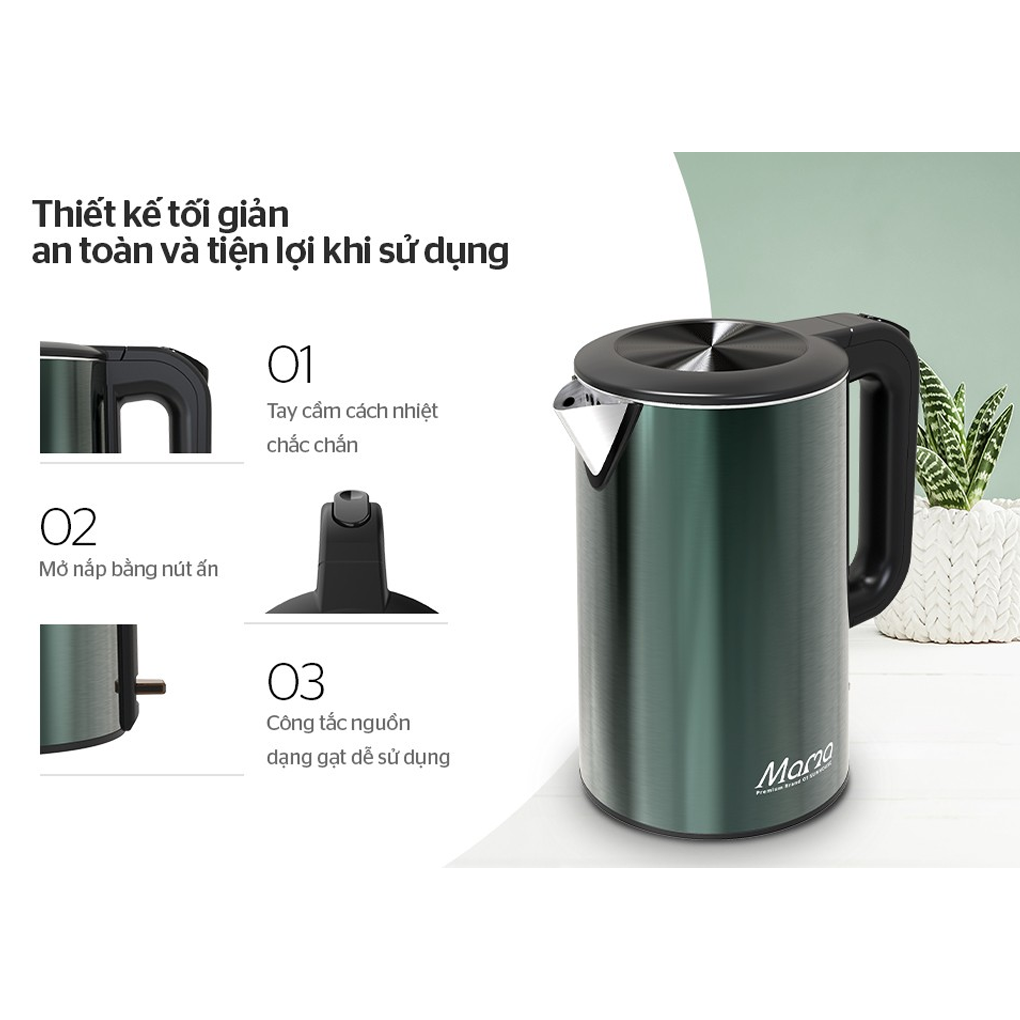 Ấm Đun Siêu Tốc 3 Lớp Sunhouse Mama SHD1389 1.8 Lít 1