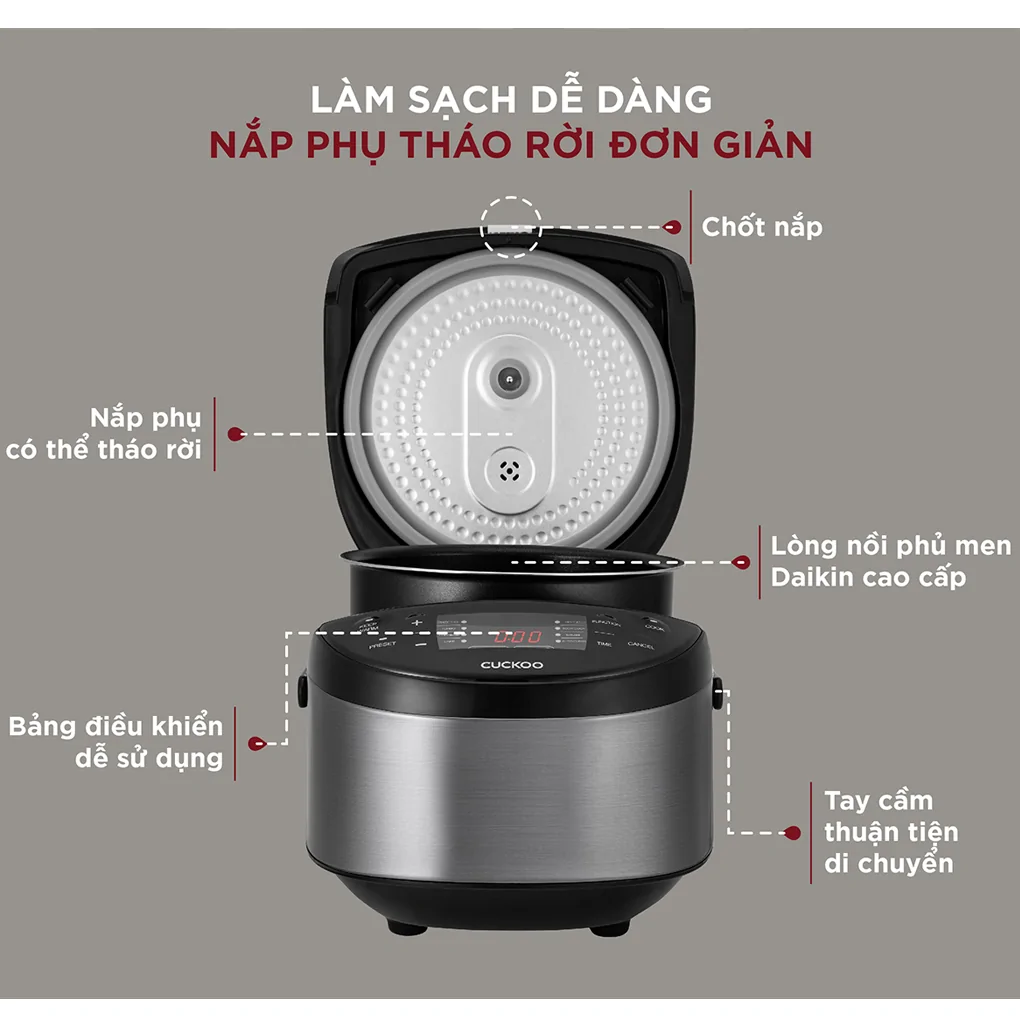 Nồi Cơm Điện Tử Cuckoo CR-0680F 1.08 Lít 6
